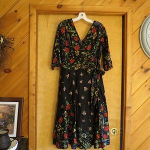 j Peterman Vintage Inspired Faux Wrap Dress size 8